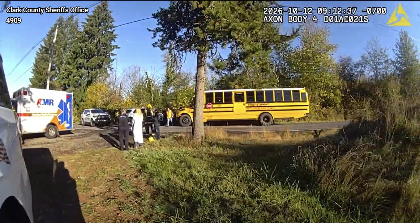 Child Hurt After Sedan Passes Stopped School Bus In Battle Ground