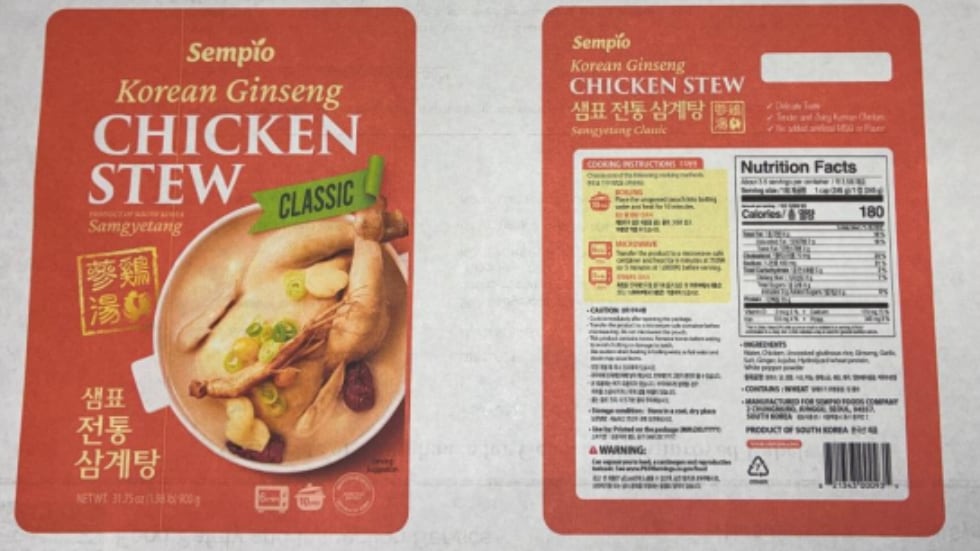 Over 4,500 Pounds of South Korean Chicken Stew Recalled After Missed U.S. Reinspection