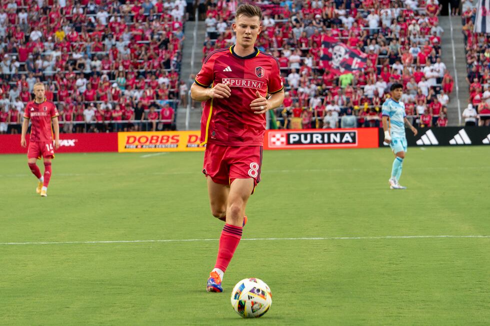 Midfielder Chris Durkin against Colorado Rapids.