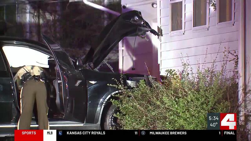 A man is in the hospital after crashing into a home in Jennings overnight.