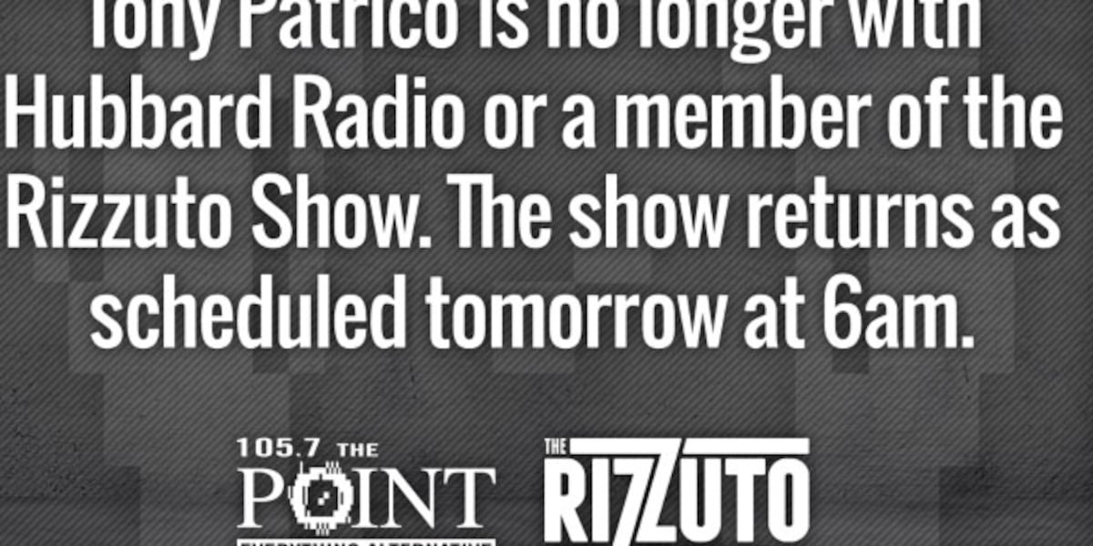 Tony Patrico no longer part of The Rizzuto Show