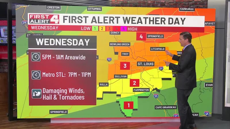 First Alert Weather Day Wednesday Evening For Potentially Severe Storms
