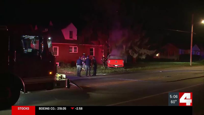 A person died on Sunday night after a pickup truck crashed and burst into flames.