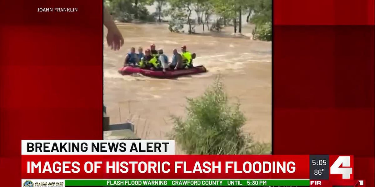 Dramatic images show the devastation of Lesterville flooding