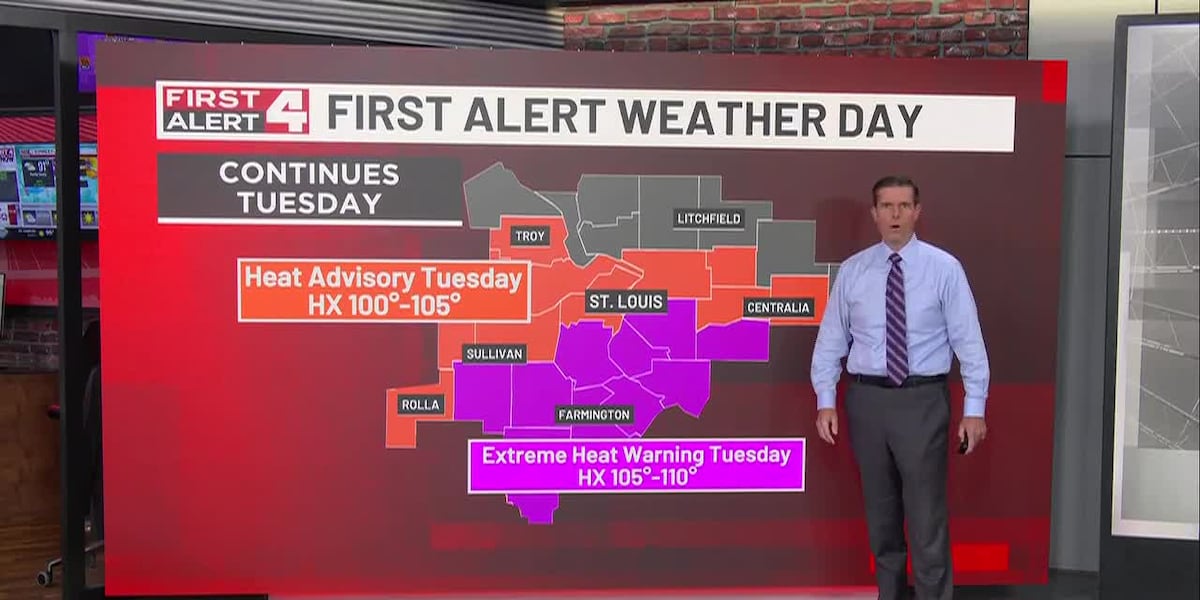 First Alert Weather Day: Heat Index 100°-105° Tuesday