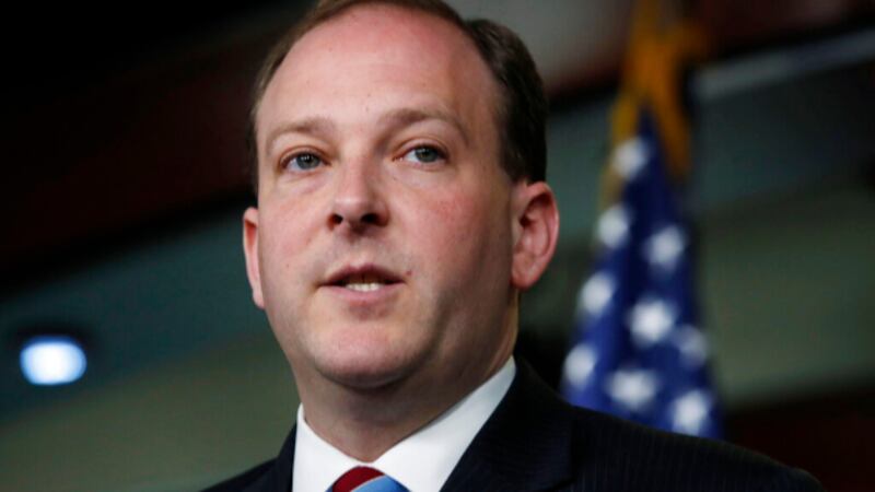 In this May 22, 2018 photo, Rep. Lee Zeldin, R-N.Y., speaks during a news conference on...