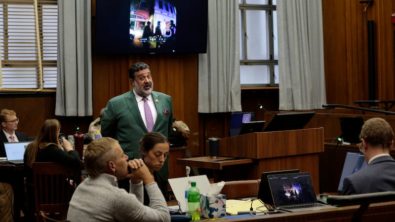 Plaintiff’s attorney Javad Khazaeli questions a witness on Tuesday Oct. 27, 2026, during the...