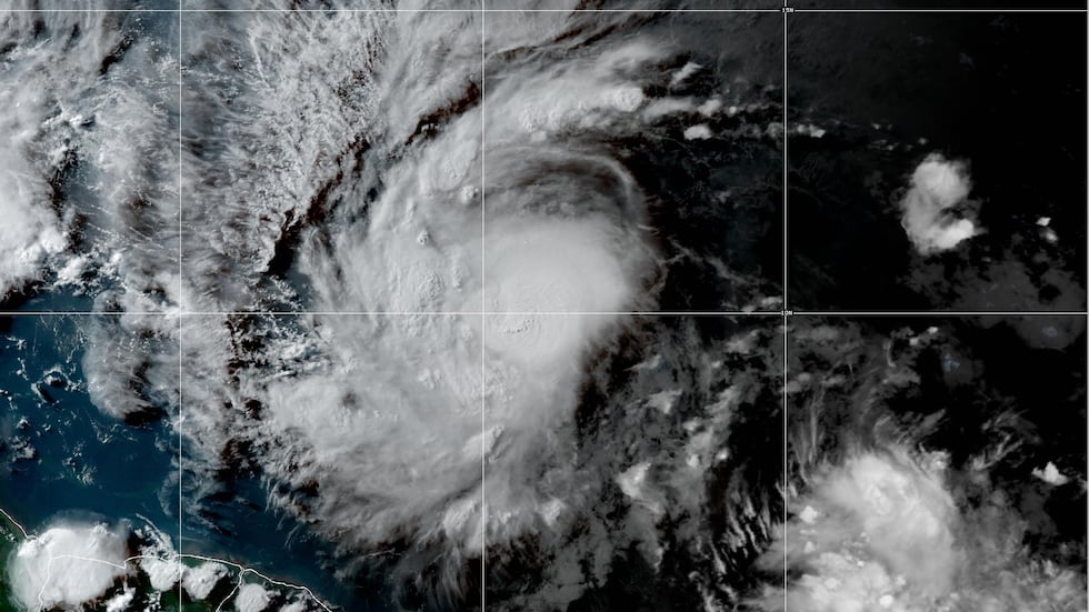 This National Oceanic and Atmospheric istration satellite image taken at 4:50 p.m. EDT...