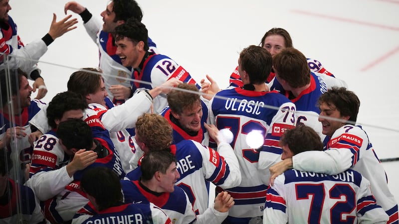 Team USA celebrates after winning the final match between United States and Switzerland at the...