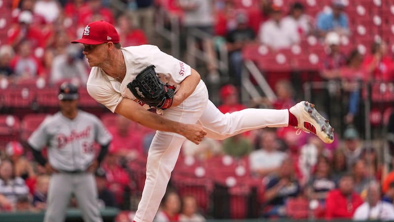 St. Louis Cardinals starting pitcher Sonny Gray throws during the first inning of a baseball...
