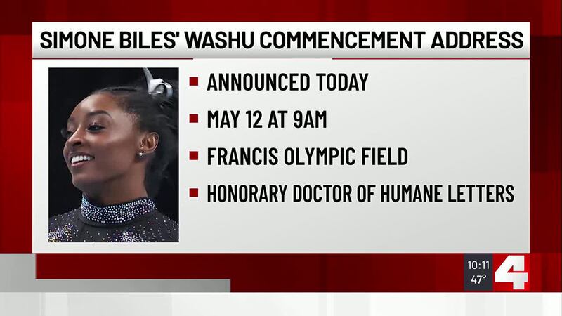 Simone Biles to give commencement address at Washington University