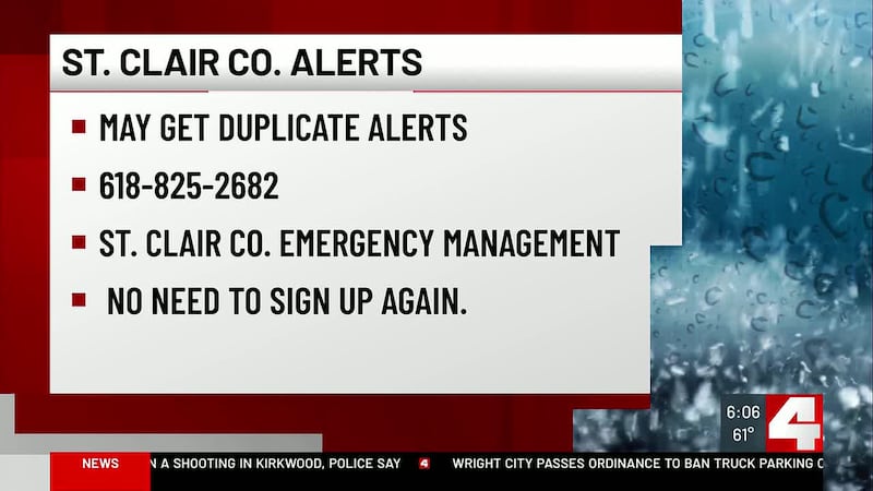 Confusion over alerts tied to St. Clair County system switchafter severe storms blew through...