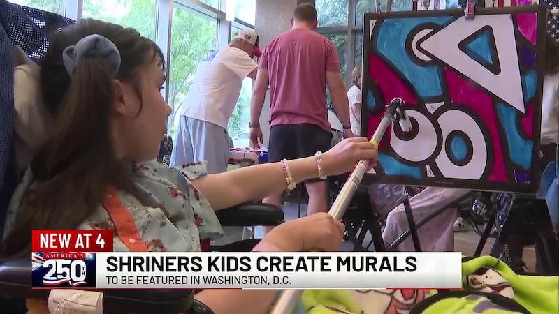 Patients at Shriners Children’s Hospital spent the day painting pieces that will be featured...