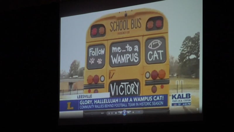 Leesville High School holds their first ever Meet the Wampus Cat event where they premiered...