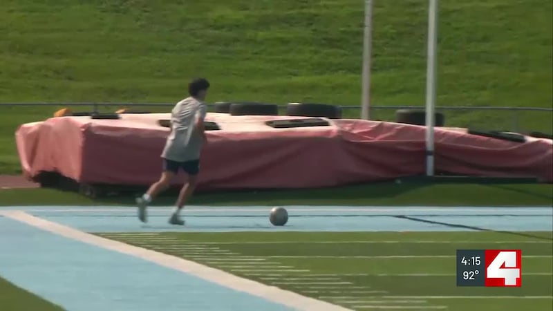 High school athletes deal with the heat as practice starts for fall sports